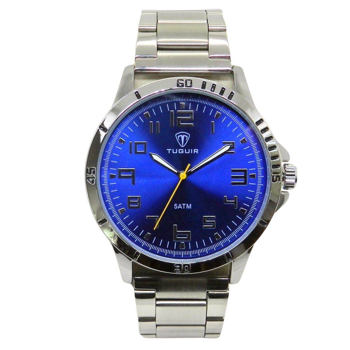 Relógio Masculino Tuguir Analógico TG222-1C Prata e Azul (DCRE: 2023/04993-2)