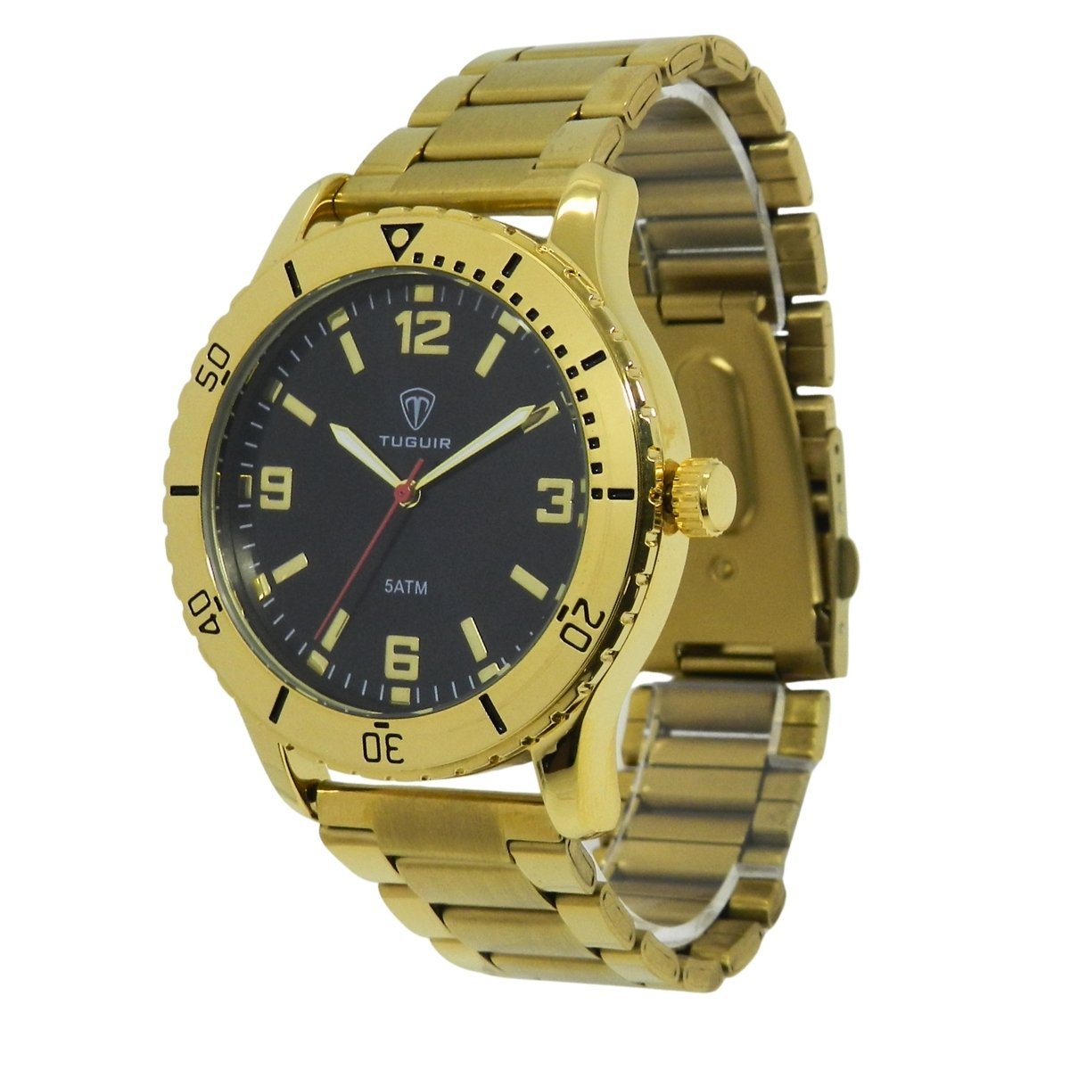 Relógio Masculino Tuguir Analógico TG223-1C Dourado e Preto (DCRE: 2023/04544-9) Dourado 4