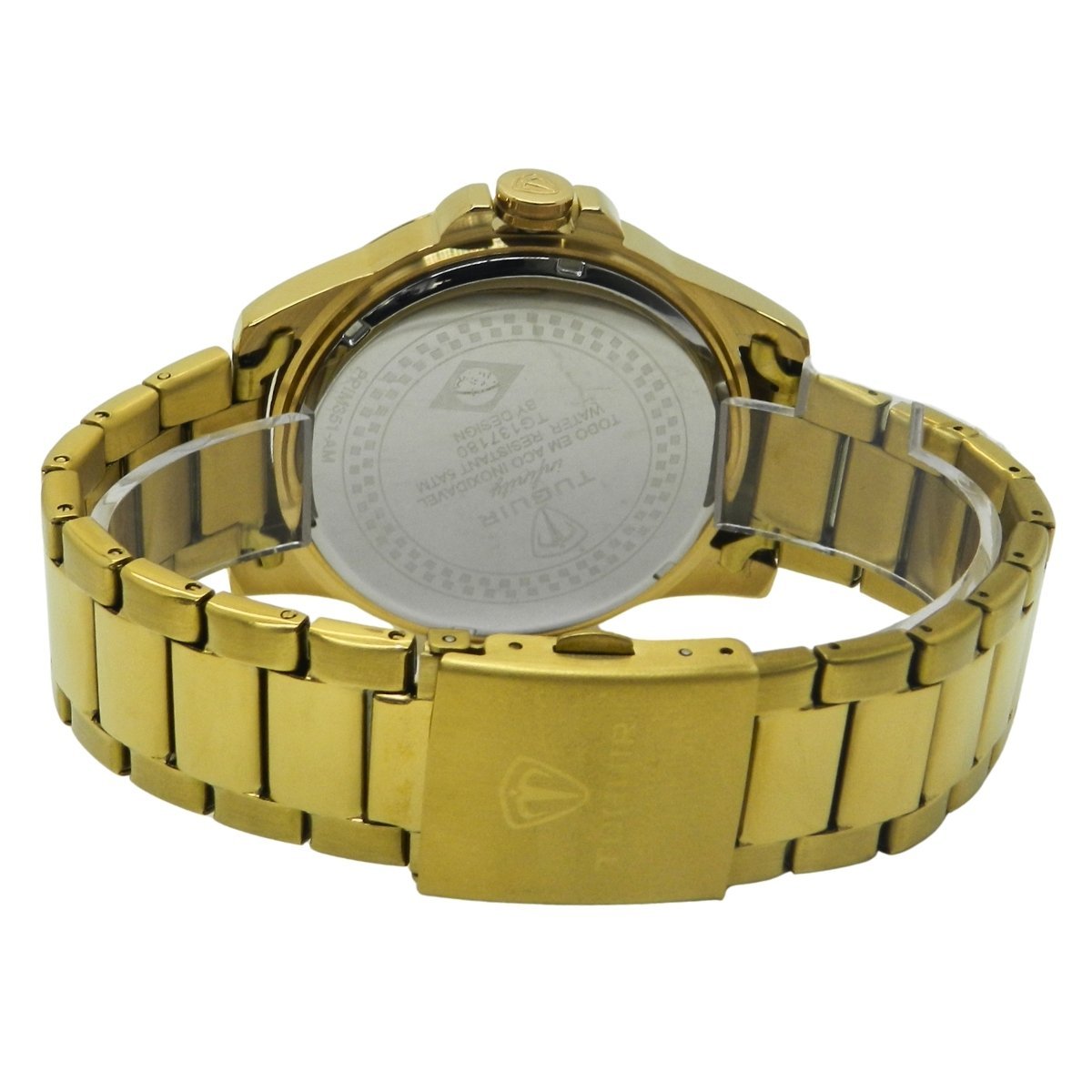 Relógio Masculino de Aço Tuguir Analógico Infinity 6117H Dourado e Preto (DCRE: 2024/14948-5) Dourado 6