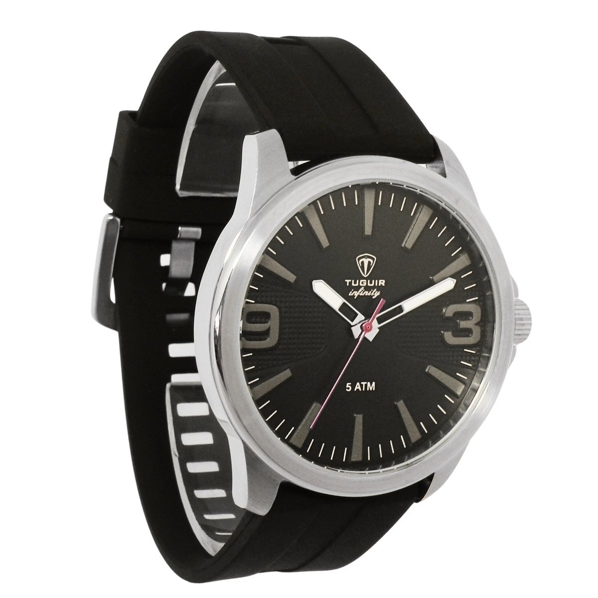 Relógio Masculino de Aço Tuguir Analógico Infinity 9169L Prata e Preto (DCRE: 2024/14948-5) Prata 4