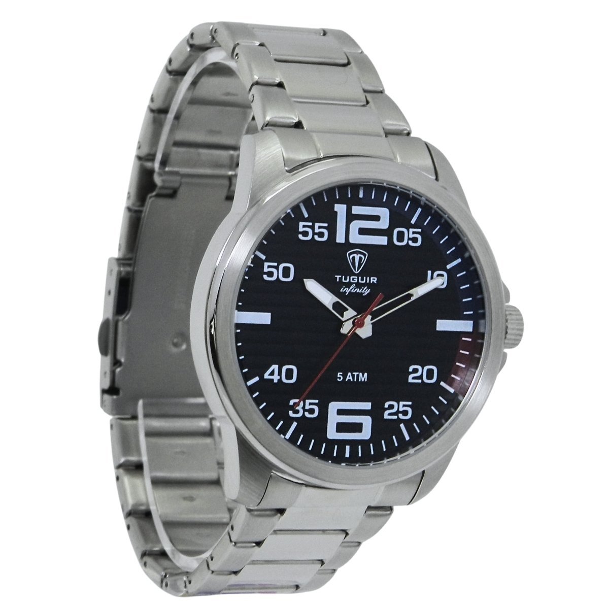 Relógio Masculino de Aço Tuguir Analógico Infinity 9169A Prata e Preto (DCRE: 2024/14948-5) Prata 4