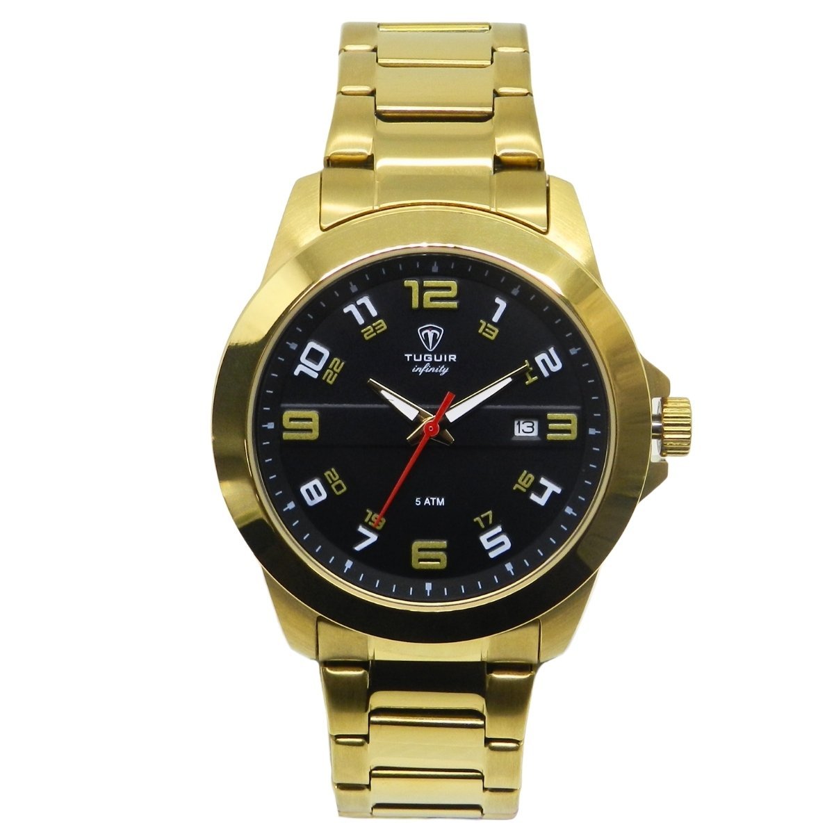 Relógio Masculino de Aço Tuguir Analógico Infinity 9169D Dourado e Preto (DCRE: 2024/14948-5)