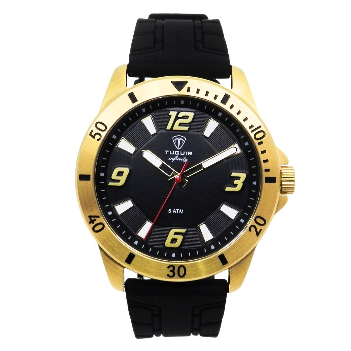 Relógio Masculino de Aço Tuguir Analógico Infinity 9169K Dourado e Preto (DCRE: 2024/14948-5)