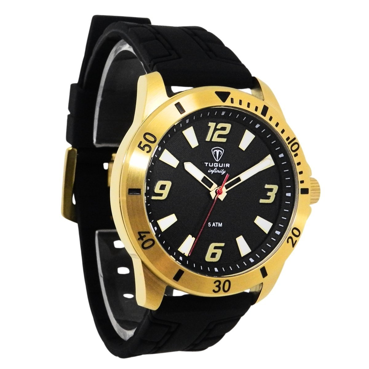 Relógio Masculino de Aço Tuguir Analógico Infinity 9169K Dourado e Preto (DCRE: 2024/14948-5) Dourado 4