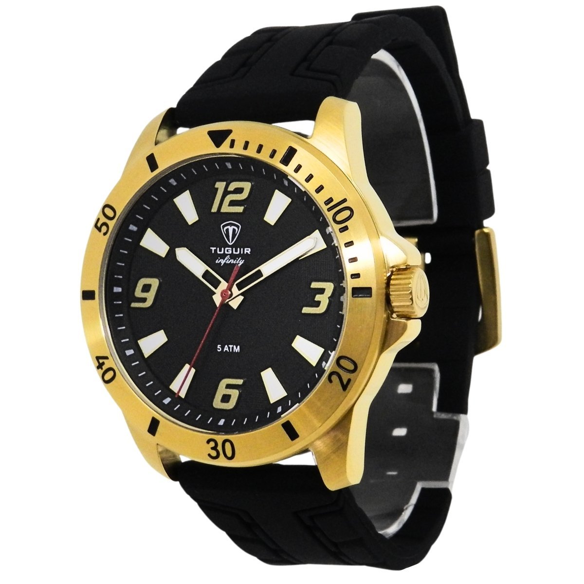 Relógio Masculino de Aço Tuguir Analógico Infinity 9169K Dourado e Preto (DCRE: 2024/14948-5) Dourado 5