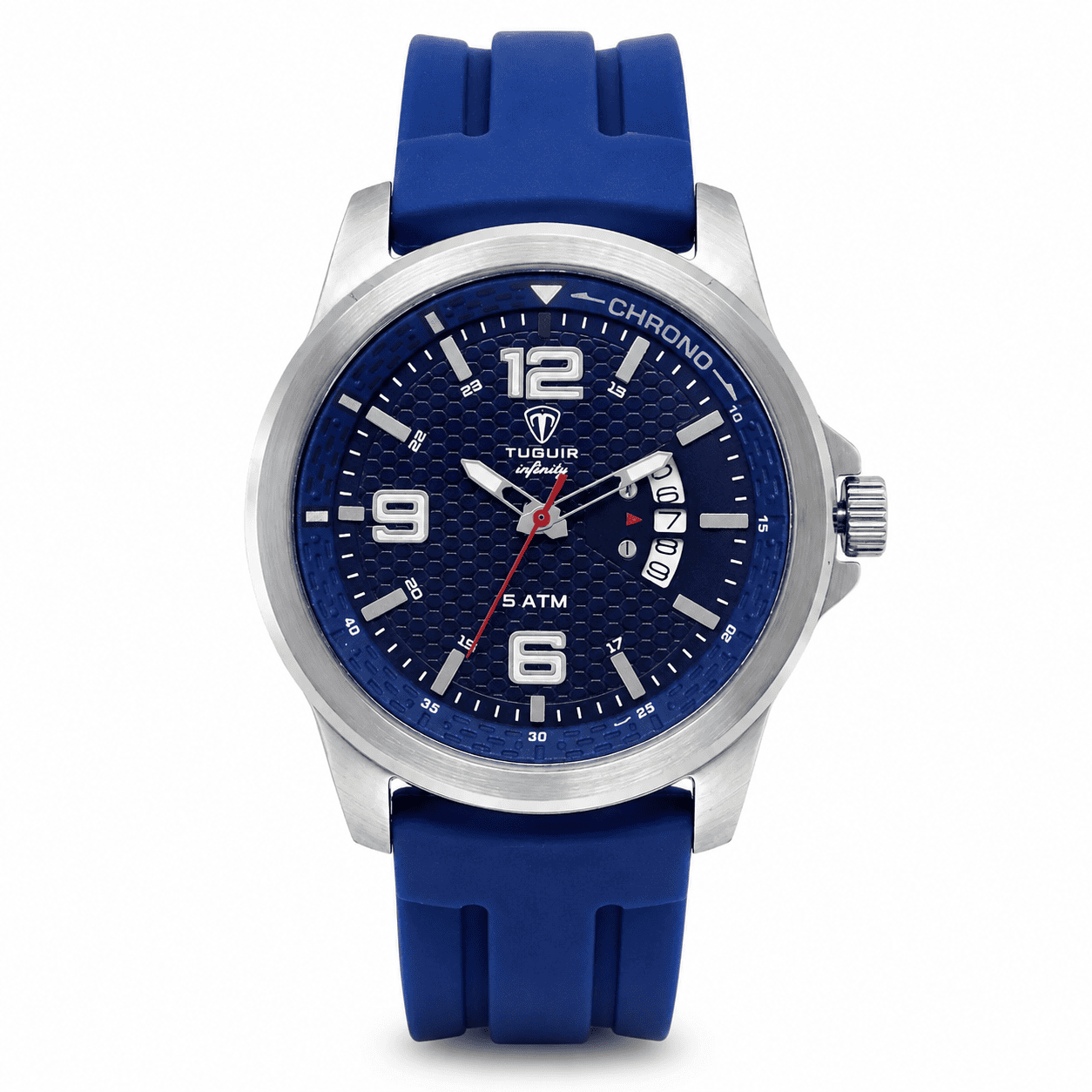 Relógio Masculino de Aço Tuguir Analógico Infinity 9169F Prata e Azul (DCRE: 2024/14948-5) Prata/Azul 3
