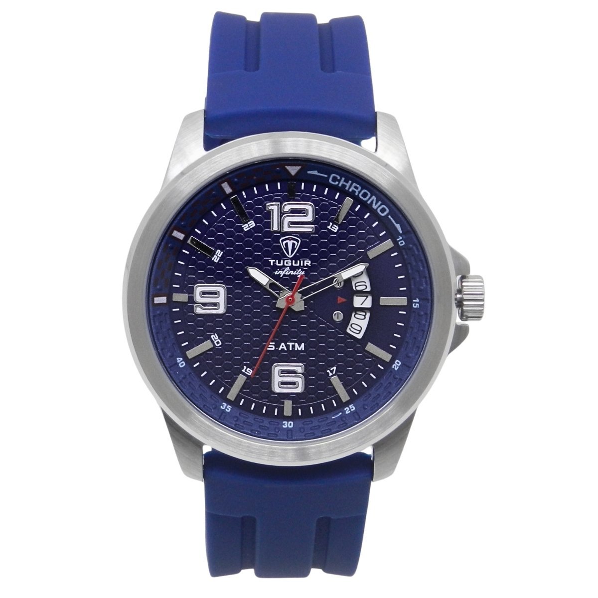 Relógio Masculino de Aço Tuguir Analógico Infinity 9169F Prata e Azul (DCRE: 2024/14948-5) Prata/Azul 4