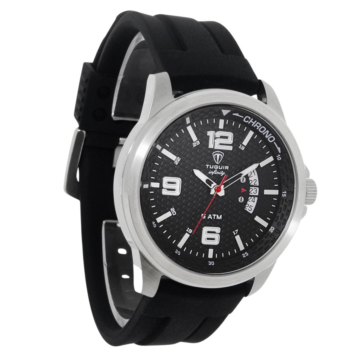 Relógio Masculino de Aço Tuguir Analógico Infinity 9169F Prata e Preto (DCRE: 2024/14948-5) Prata/Preto 4