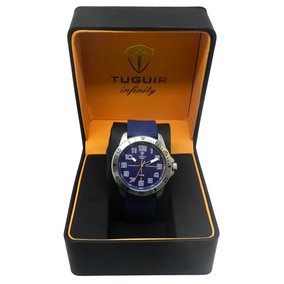 Relógio Masculino de Aço Tuguir Analógico Infinity 9169H Prata e Azul e Laranja (DCRE: 2024/14948-5) Prata/Azul 2