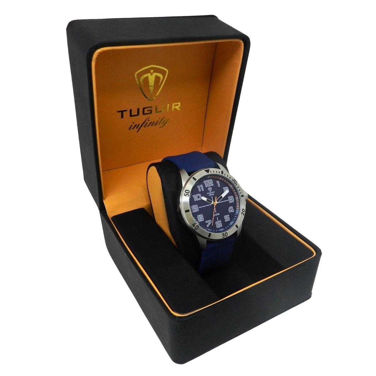 Relógio Masculino de Aço Tuguir Analógico Infinity 9169H Prata e Azul e Laranja (DCRE: 2024/14948-5) Prata/Azul 3