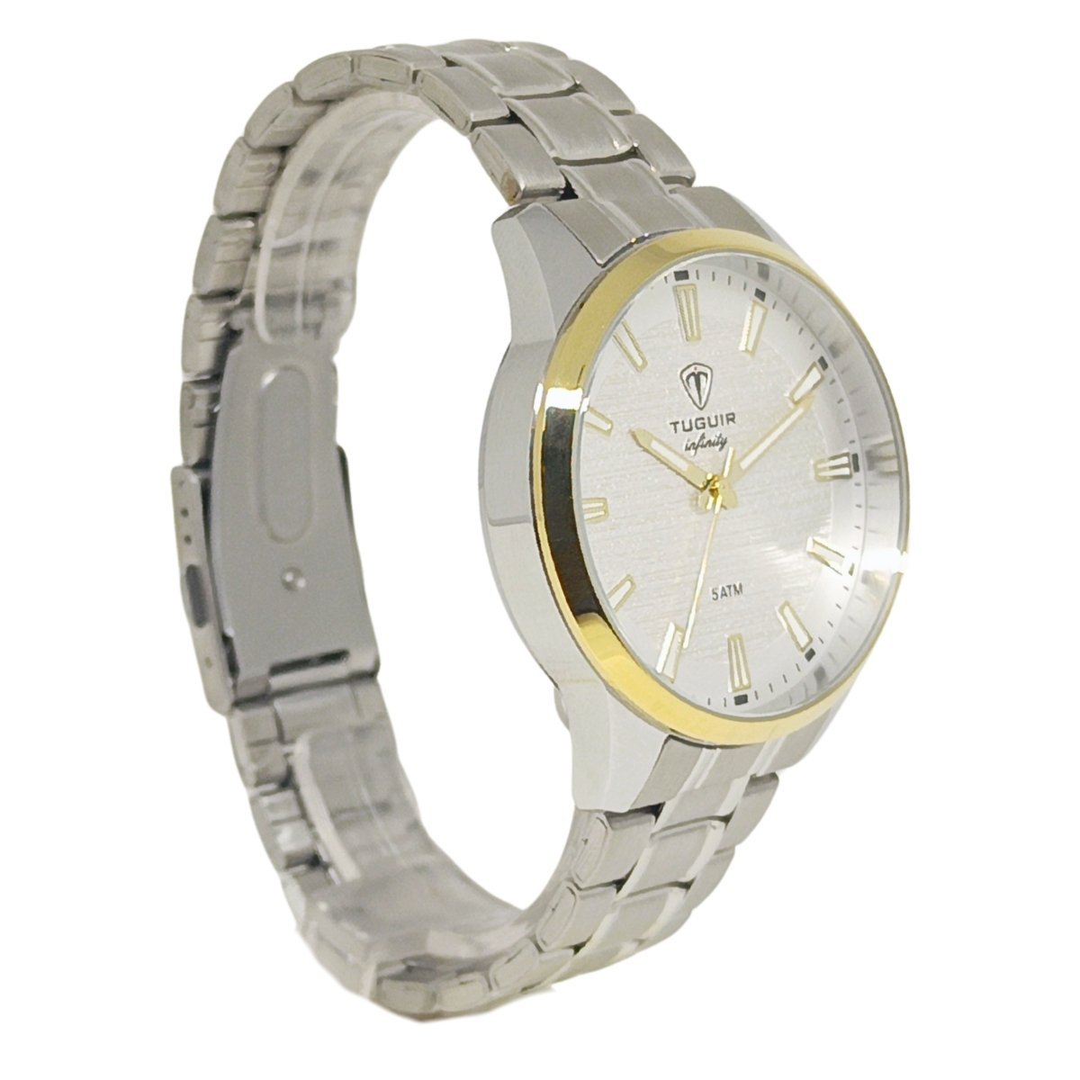 Relógio Masculino de Aço Tuguir Analógico Infinity 23-2229 Prata e Dourado (DCRE: 2024/14948-5) Prata 3