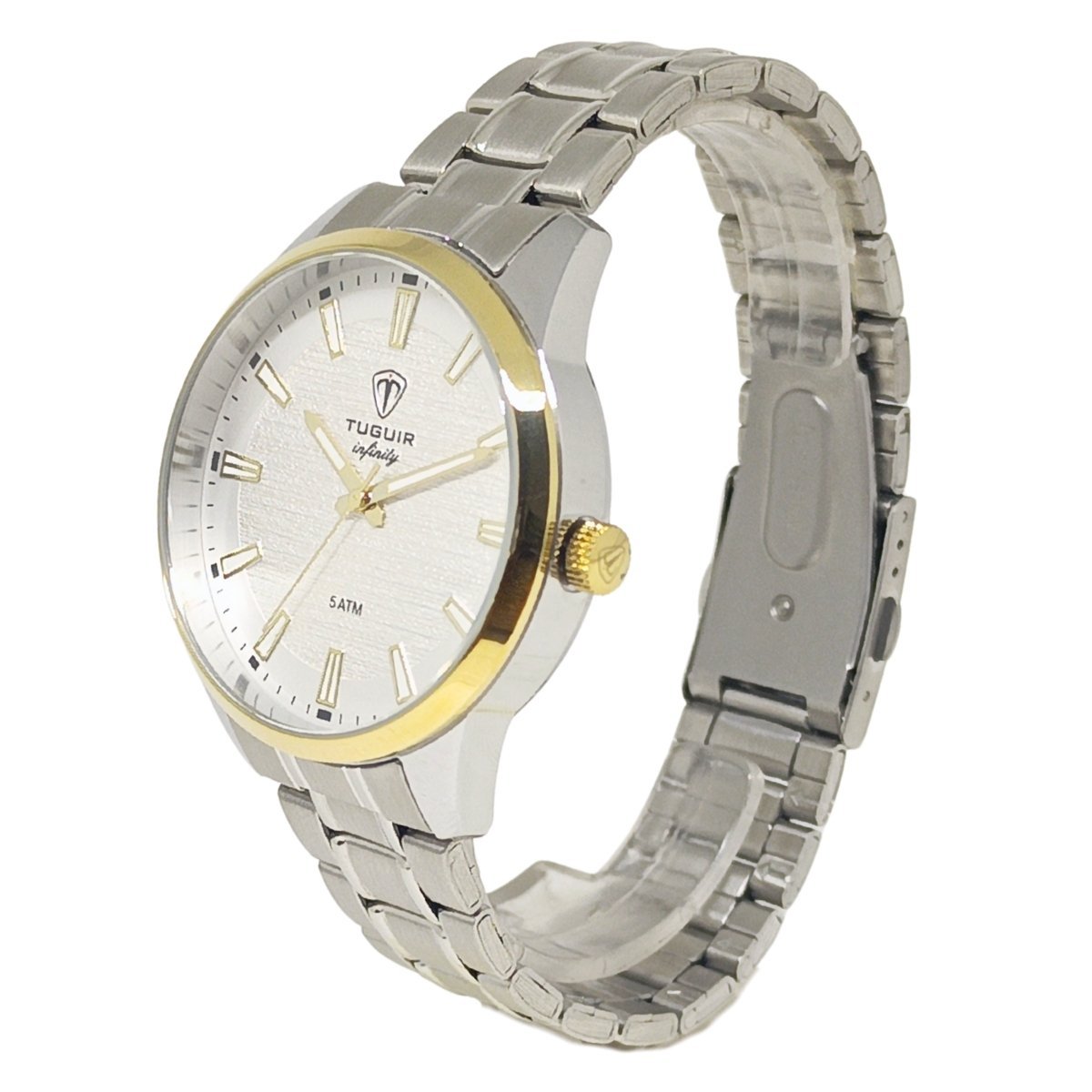 Relógio Masculino de Aço Tuguir Analógico Infinity 23-2229 Prata e Dourado (DCRE: 2024/14948-5) Prata 4