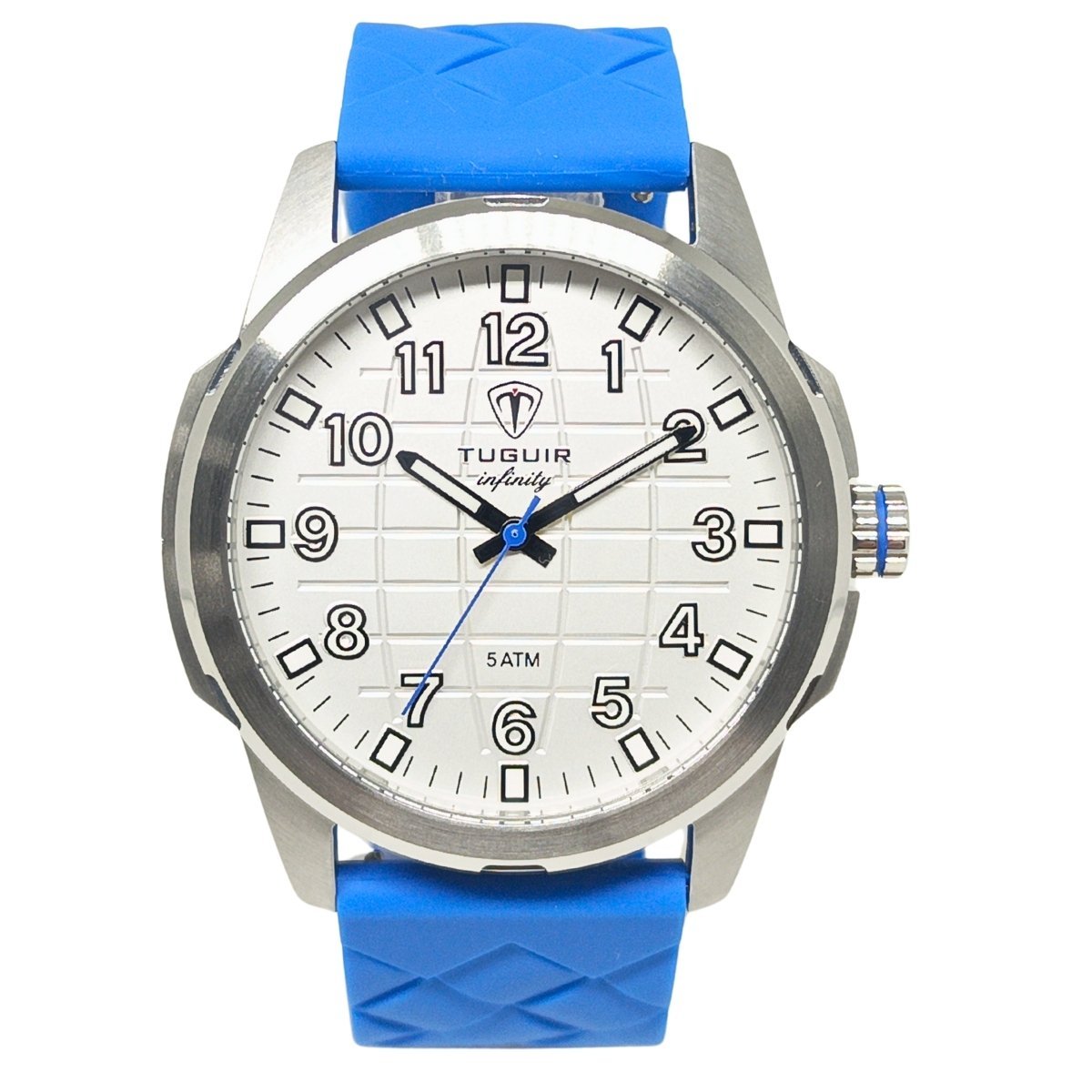 Relógio Masculino de Aço Tuguir Analógico Infinity 23-2236 Prata e Azul (DCRE: 2024/14948-5)