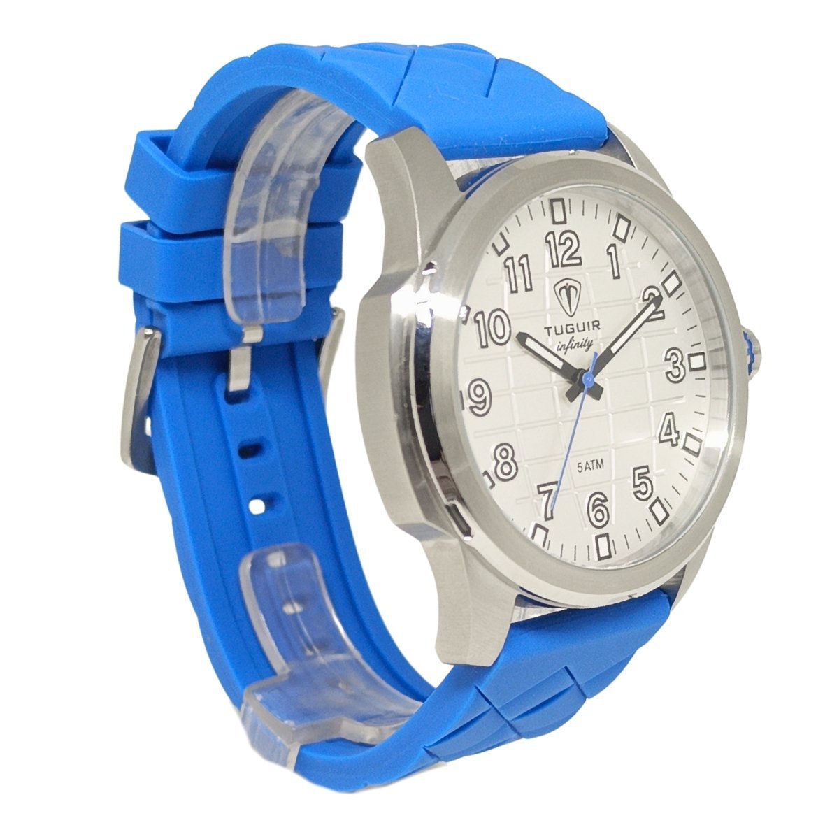 Relógio Masculino de Aço Tuguir Analógico Infinity 23-2236 Prata e Azul (DCRE: 2024/14948-5) Prata 3