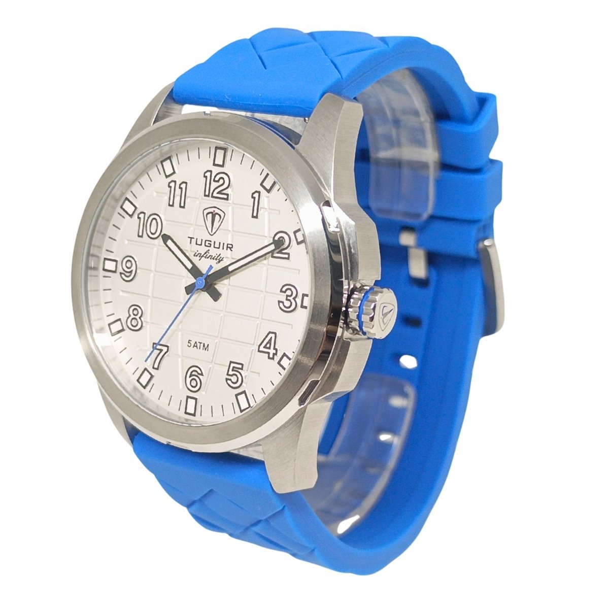 Relógio Masculino de Aço Tuguir Analógico Infinity 23-2236 Prata e Azul (DCRE: 2024/14948-5) Prata 4