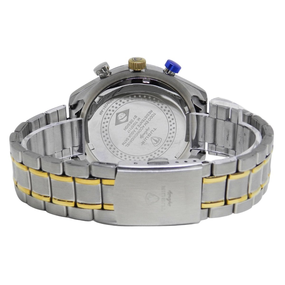 Relógio Cronógrafo Masculino de Aço Tuguir Analógico Infinity 23-2231 Prata e Dourado (DCRE: 2024/15949-9) Prata/Dourado 5