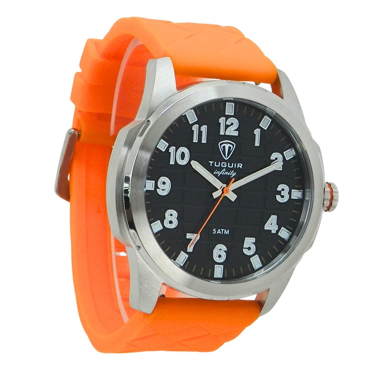 Relógio Masculino de Aço Tuguir Analógico Infinity 23-2236 Prata e Laranja (DCRE: 2024/14948-5) Prata/Laranja 4