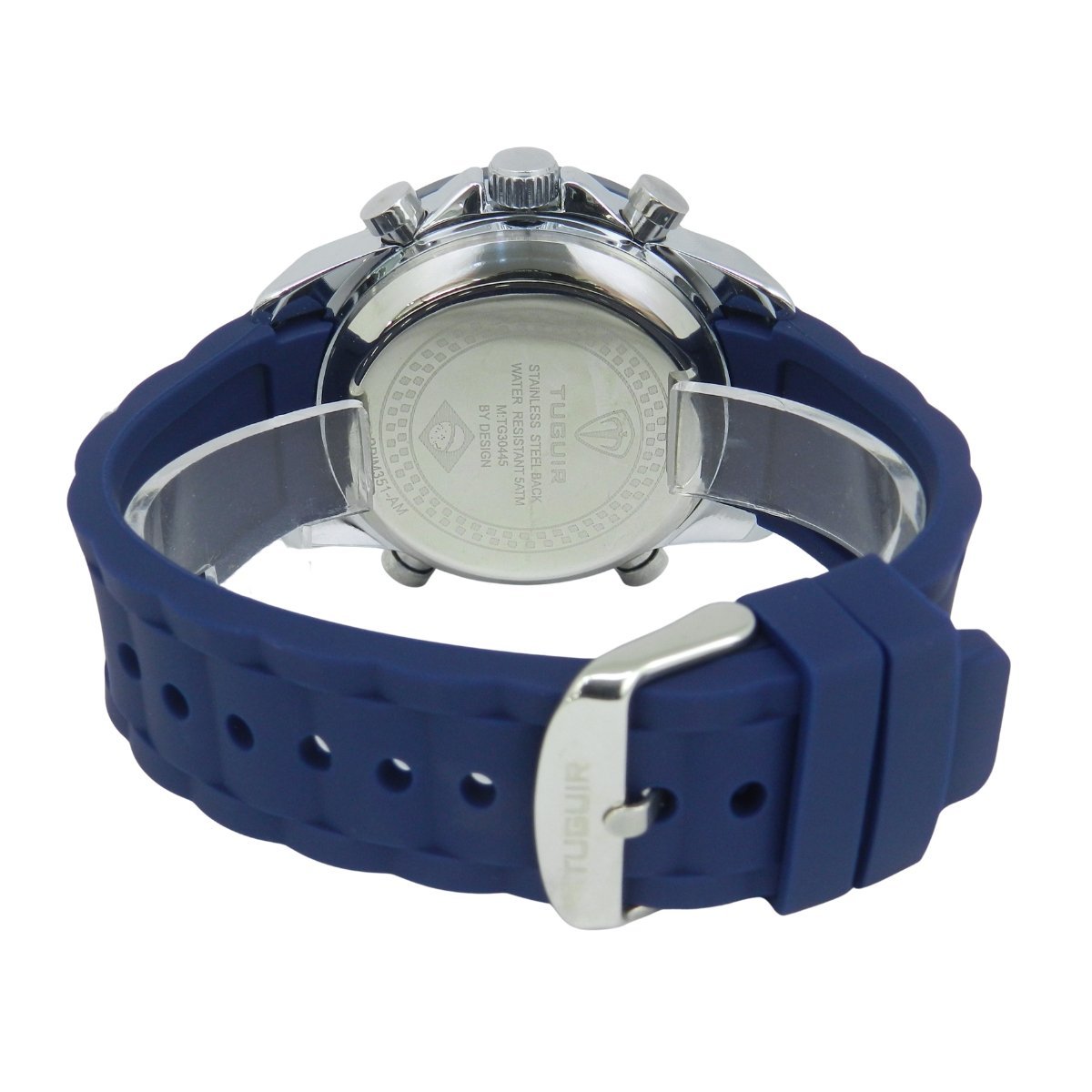 Relógio Masculino Tuguir AnaDigi 2308 Prata e Azul Azul 6