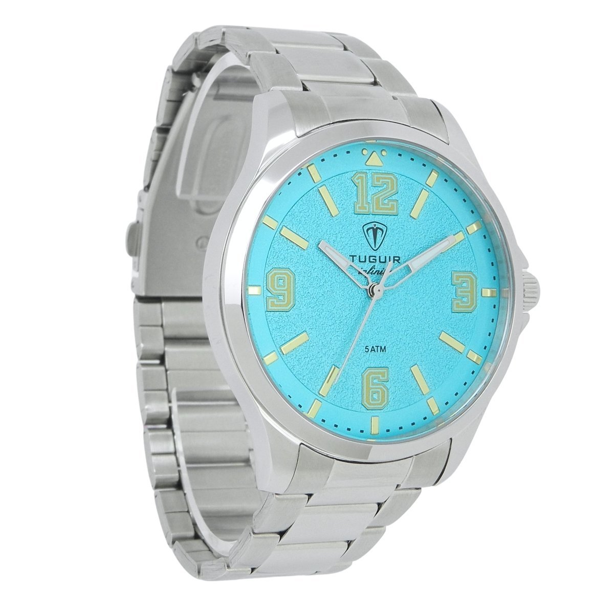 Relógio Masculino de Aço Tuguir Analógico Infinity TGI37238 Prata e Ciano (DCRE: 2026/08233-7) Prata 4