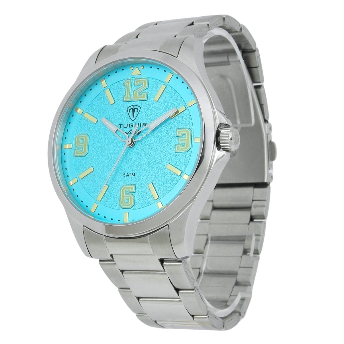 Relógio Masculino de Aço Tuguir Analógico Infinity TGI37238 Prata e Ciano (DCRE: 2026/08233-7) Prata 5