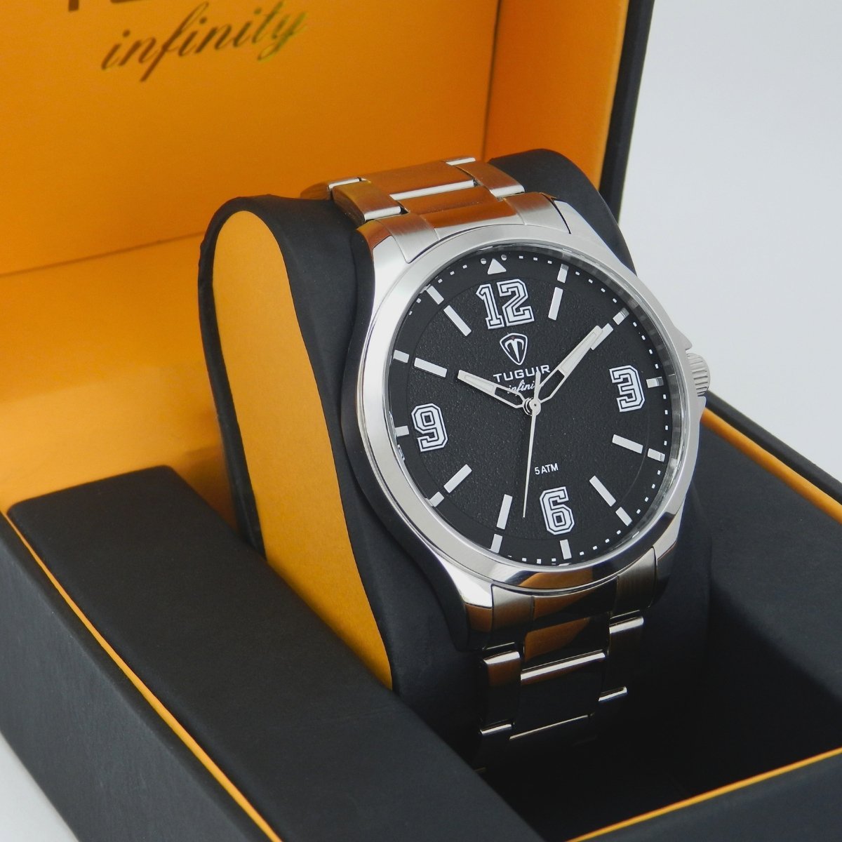 Relógio Masculino de Aço Tuguir Analógico Infinity TGI37234 Prata e Preto (DCRE: 2026/08233-7) Prata 4