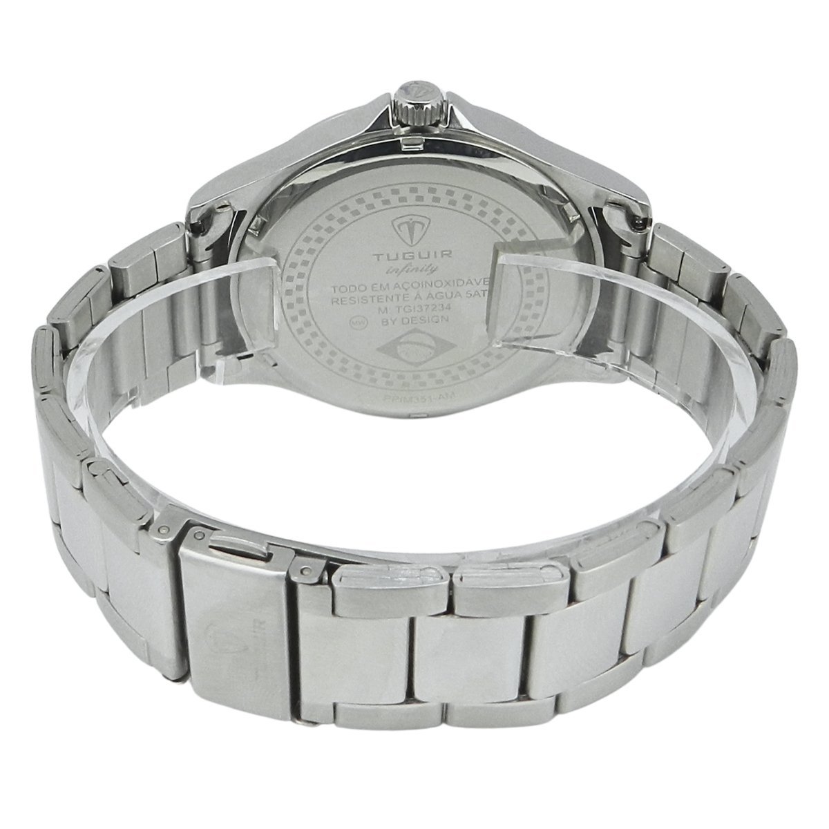 Relógio Masculino de Aço Tuguir Analógico Infinity TGI37234 Prata e Preto (DCRE: 2026/08233-7) Prata 7