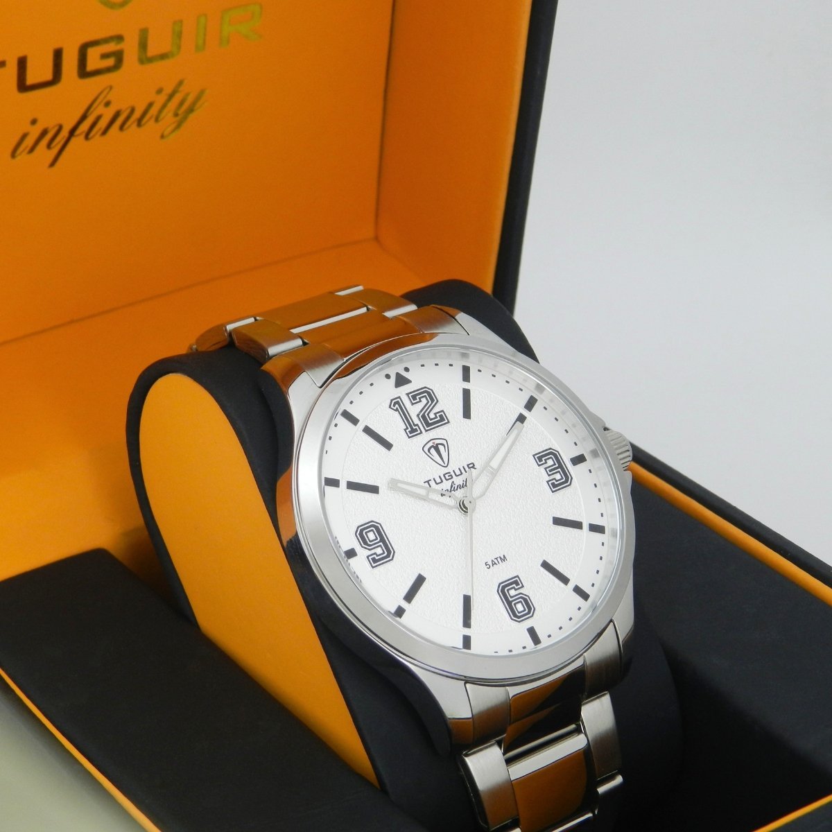 Relógio Masculino de Aço Tuguir Analógico Infinity TGI37235 Prata e Branco (DCRE: 2026/08233-7) Prata 3
