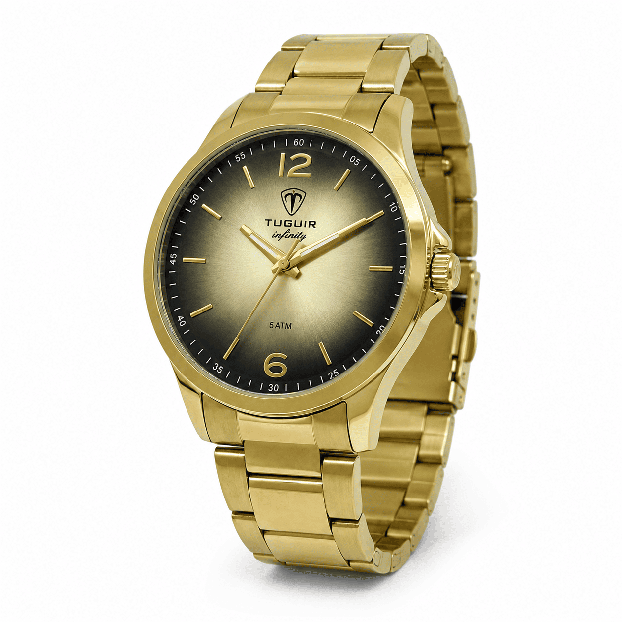 Relógio Masculino de Aço Tuguir Analógico Infinity TGI37222 Dourado (DCRE: 2026/08233-7)