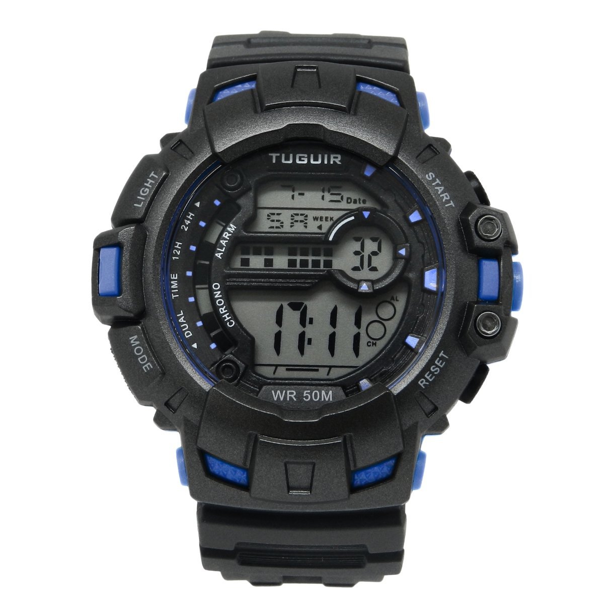 Relógio Masculino Tuguir Digital TG30450 Preto e Azul (DCRE: 2025/11114-7)