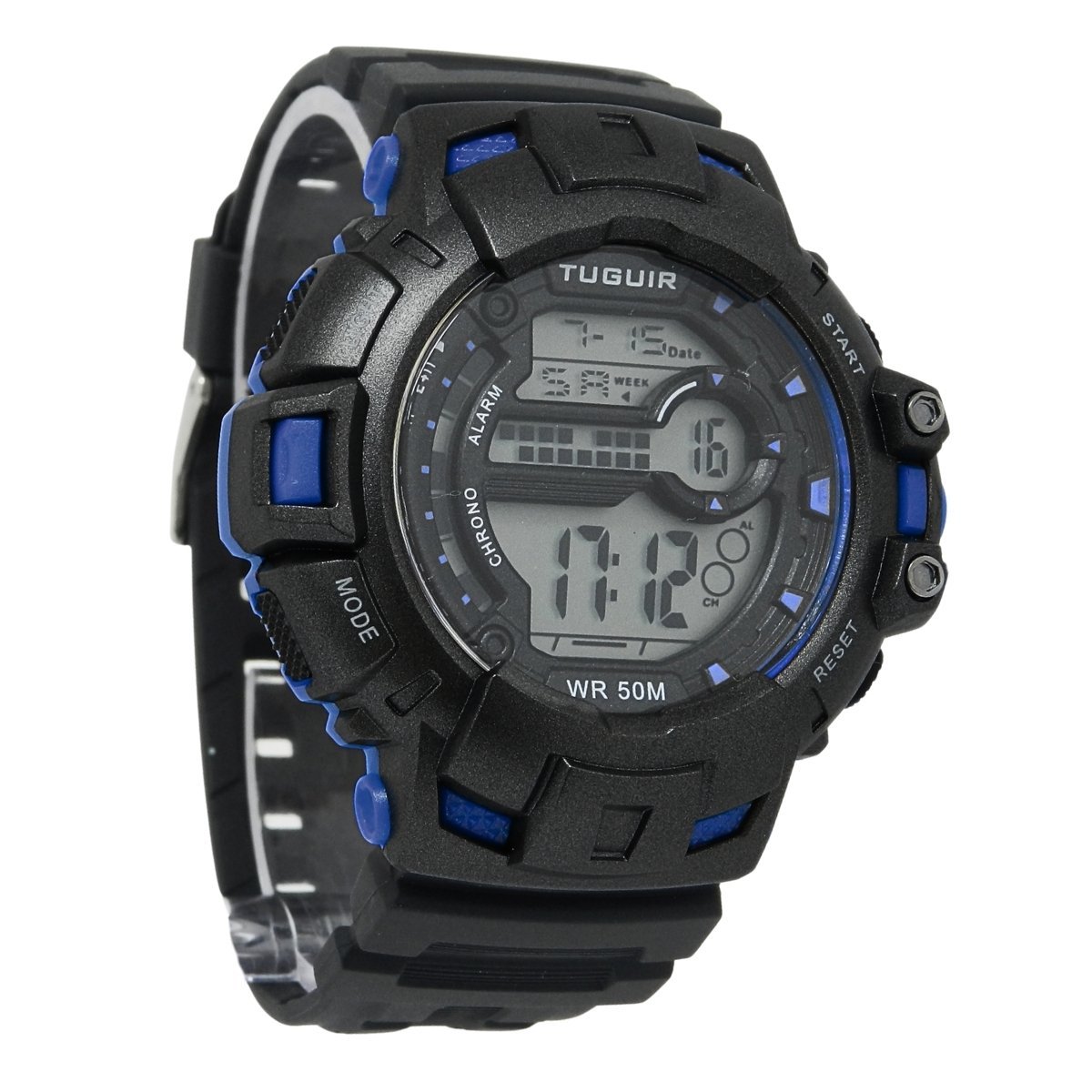 Relógio Masculino Tuguir Digital TG30450 Preto e Azul (DCRE: 2025/11114-7) Preto 2