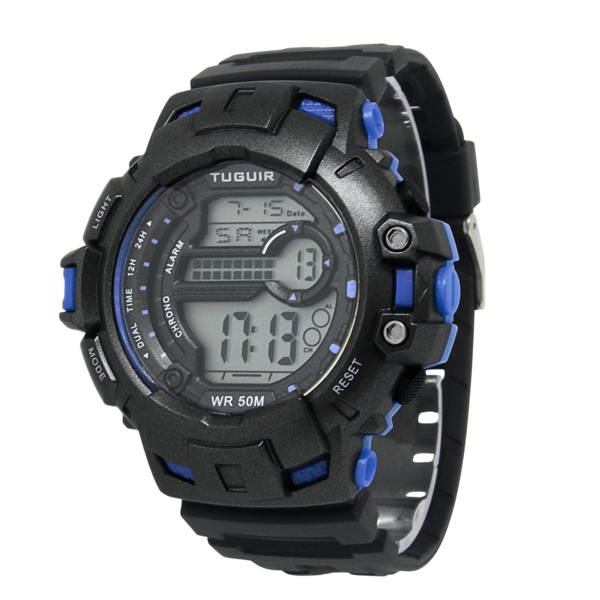 Relógio Masculino Tuguir Digital TG30450 Preto e Azul (DCRE: 2025/11114-7) Preto 3