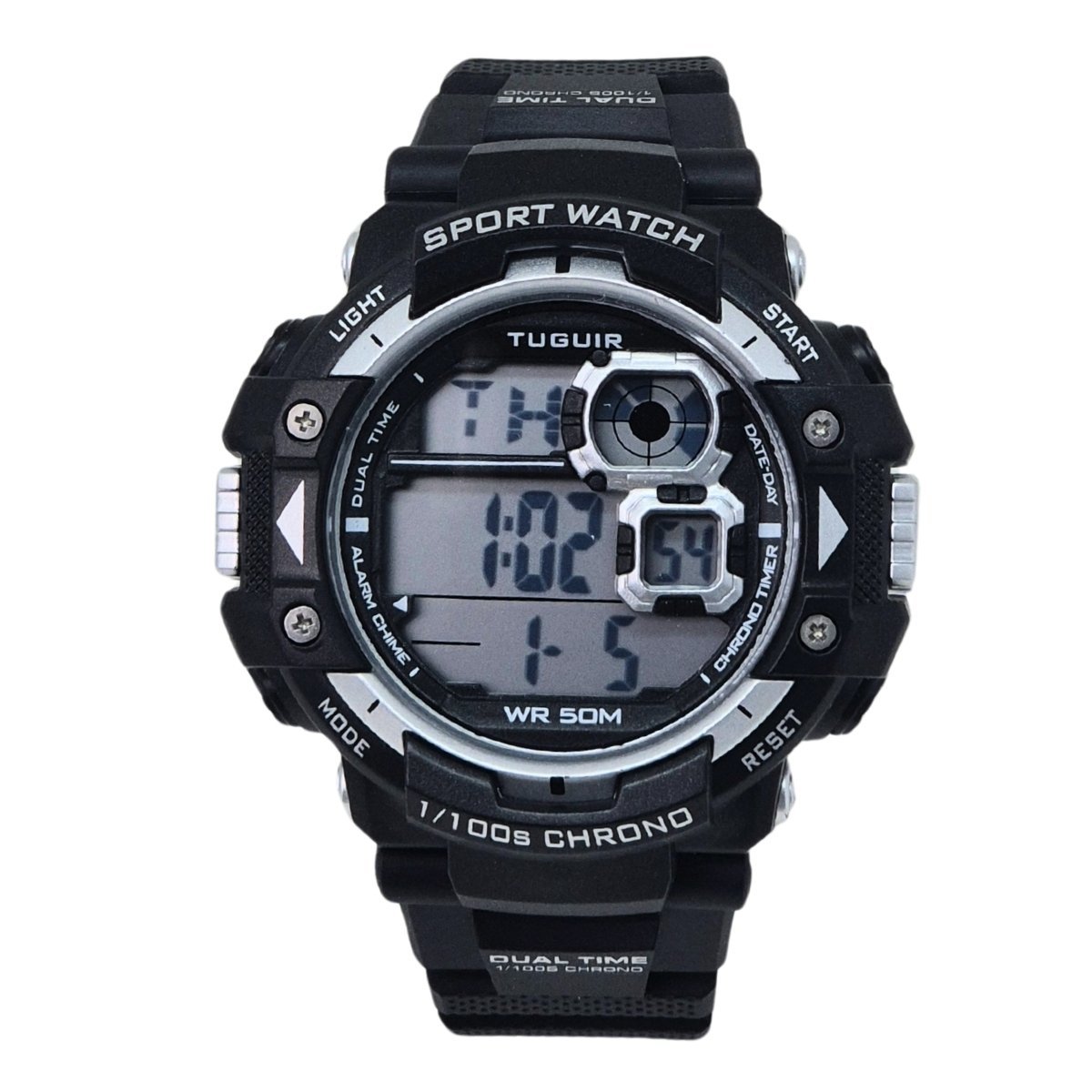 Relógio Masculino Tuguir Digital TG30459 Preto e Prata (DCRE: 2025/11114-7)