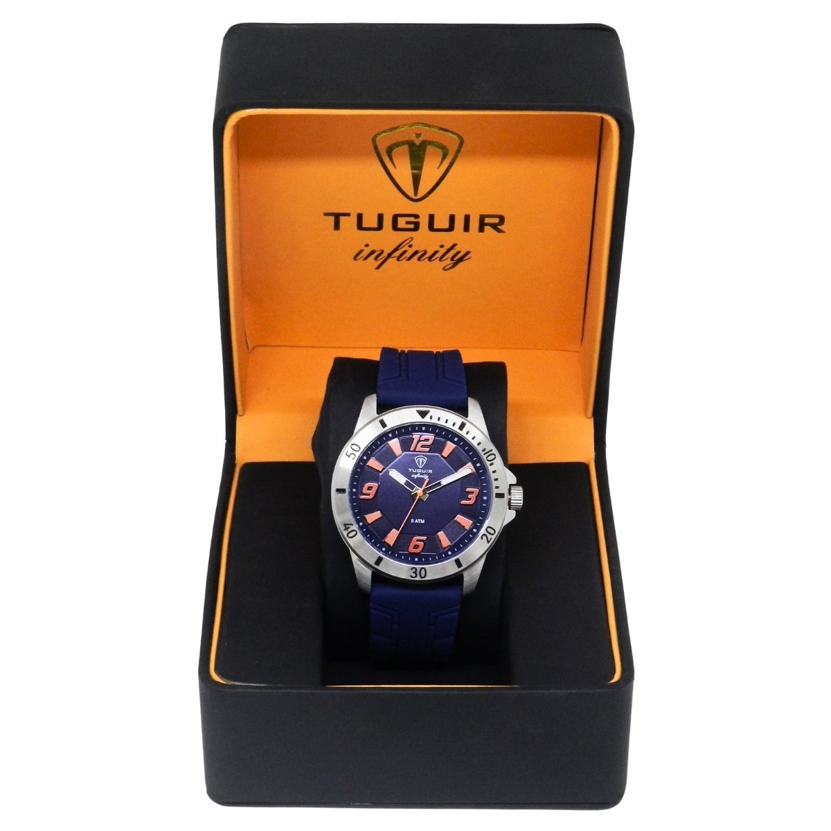 Relógio Masculino de Aço Tuguir Analógico Infinity 9169K Prata e Azul e Laranja (DCRE: 2024/14948-5) Prata 3