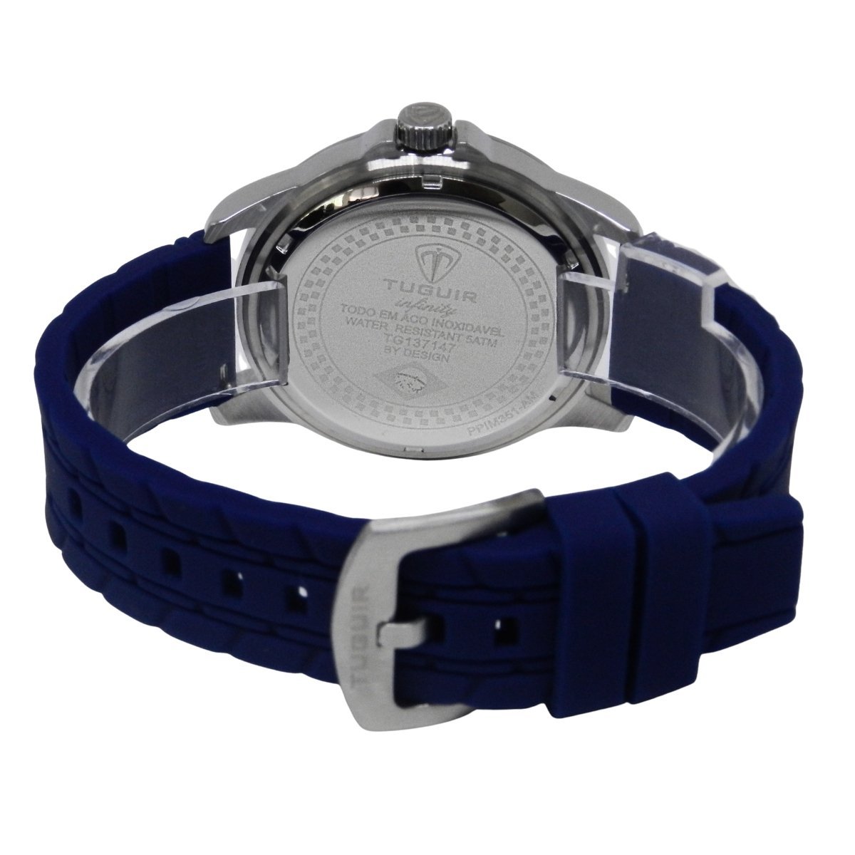 Relógio Masculino de Aço Tuguir Analógico Infinity 9169K Prata e Azul e Laranja (DCRE: 2024/14948-5) Prata 7