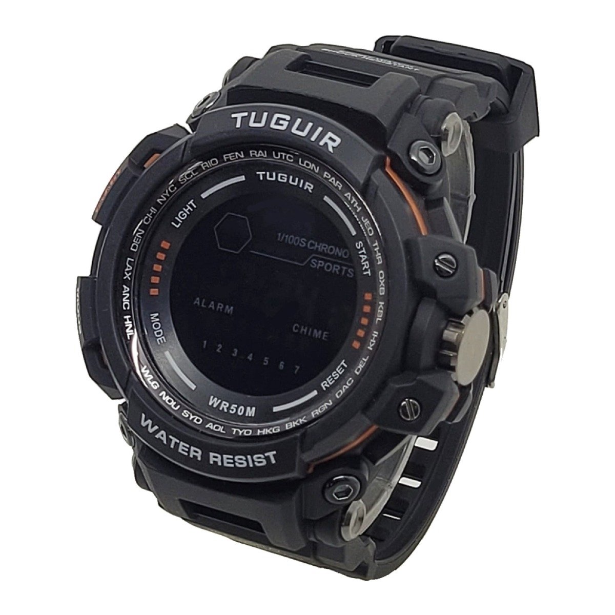 Relógio Masculino Tuguir Digital TG30408 Preto e Laranja (DCRE: 2025/11253-4) Preto 5