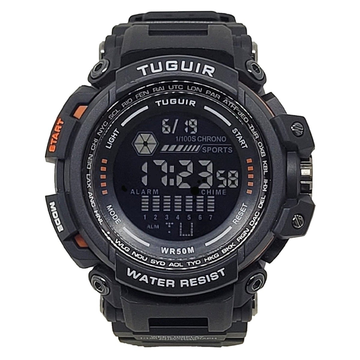 Relógio Masculino Tuguir Digital TG30408 Preto e Laranja (DCRE: 2025/11253-4) Preto 6