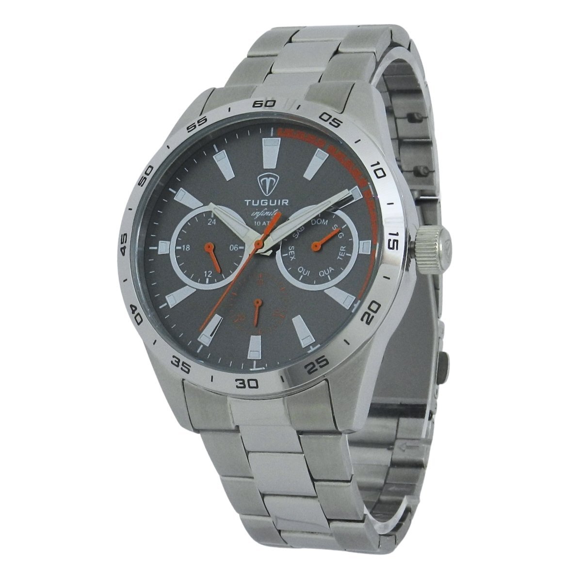 Relógio Masculino de Aço MultiFunção Tuguir Analógico Infinity TGI37062 Prata e Cinza (DCRE: 2024/35970-6) Prata 4