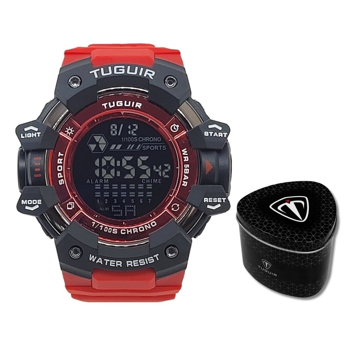 Relógio Masculino Tuguir Digital TG30402 Vermelho e Preto (DCRE: 2025/11255-0)