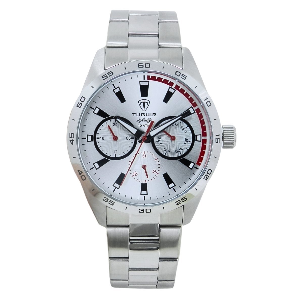 Relógio Masculino de Aço MultiFunção Tuguir Analógico Infinity TGI37063 Prata (DCRE: 2024/35970-6) Prata 4