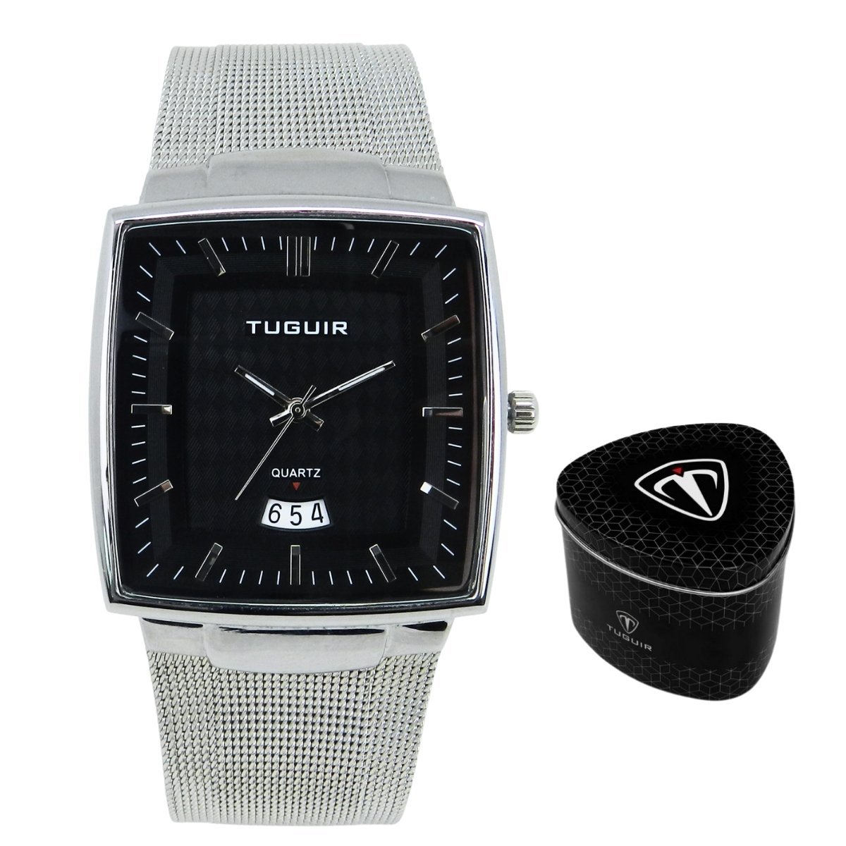 Relógio Masculino Tuguir Analógico TG30334 Prata e Preto (DCRE: 2024/34302-8)