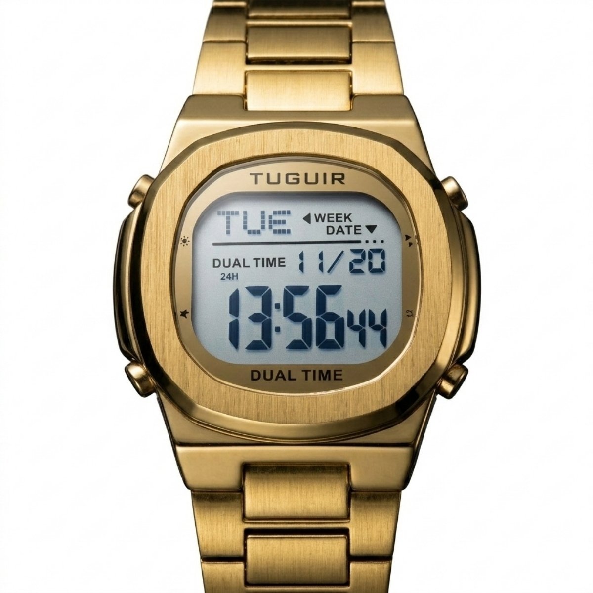 Relógio Masculino Tuguir Digital TG30324 Dourado Dourado 4