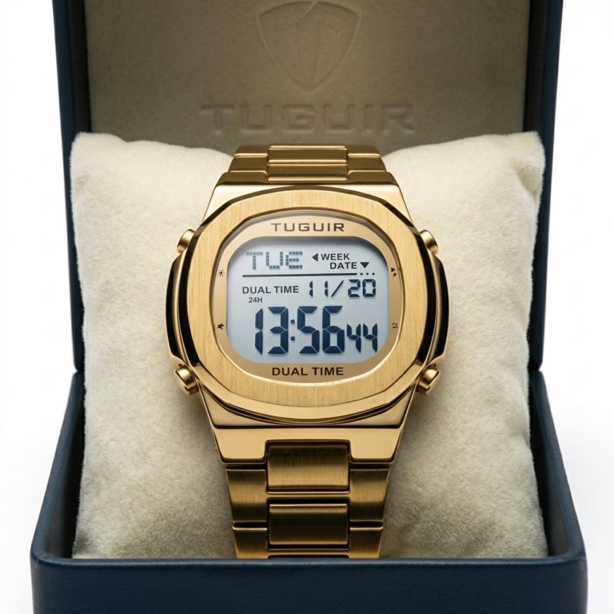 Relógio Masculino Tuguir Digital TG30324 Dourado Dourado 5