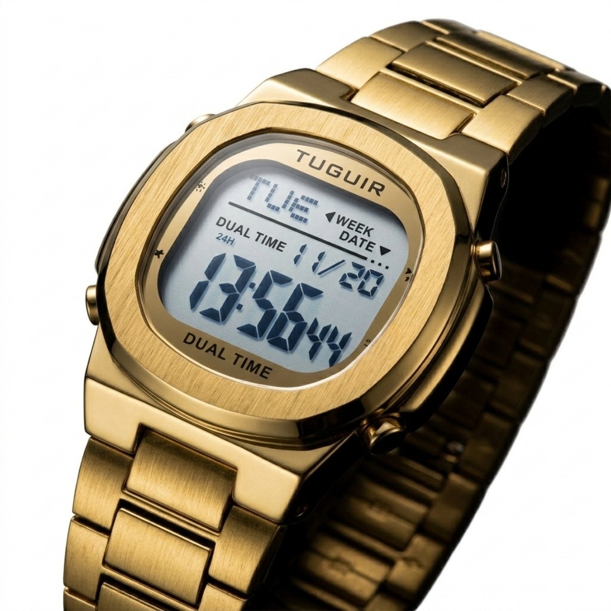 Relógio Masculino Tuguir Digital TG30324 Dourado Dourado 3