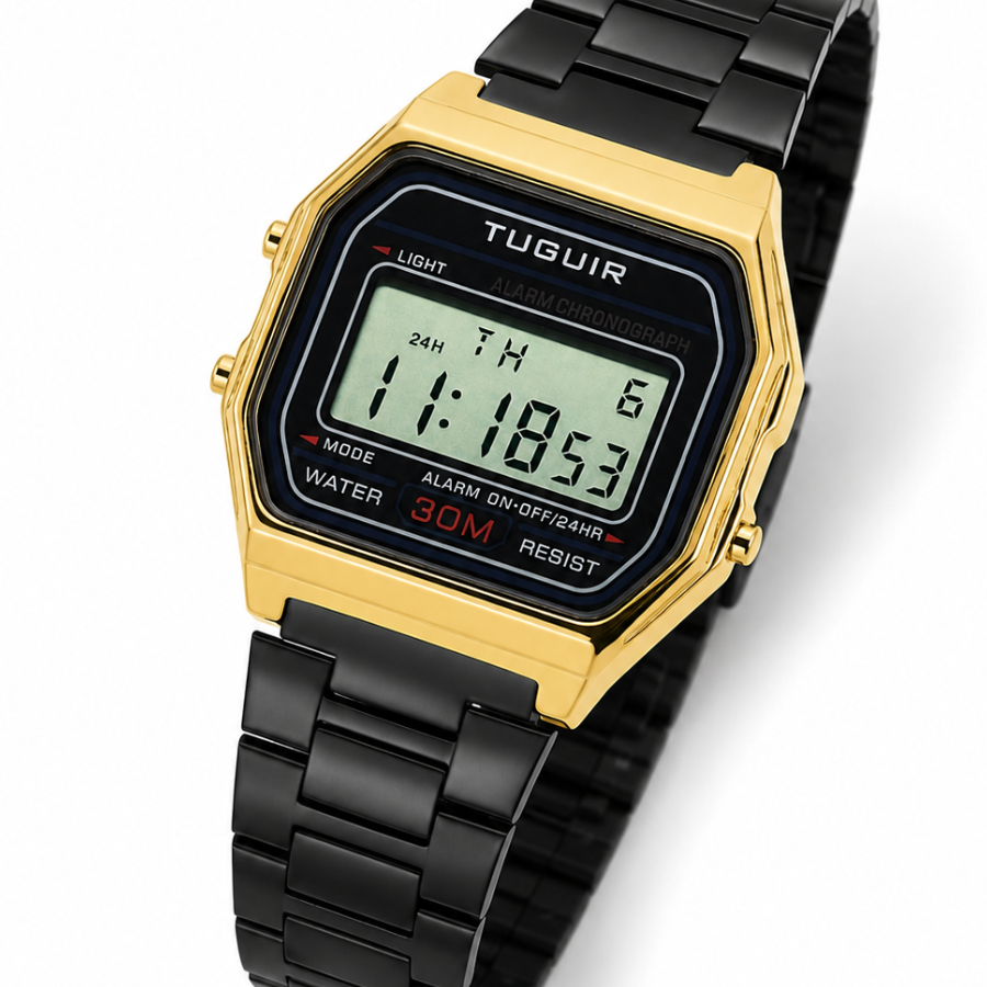 Relógio Unissex Tuguir Digital TG30320 Preto e Dourado (DCRE: 2024/32398-1) Dourado/Preto 3