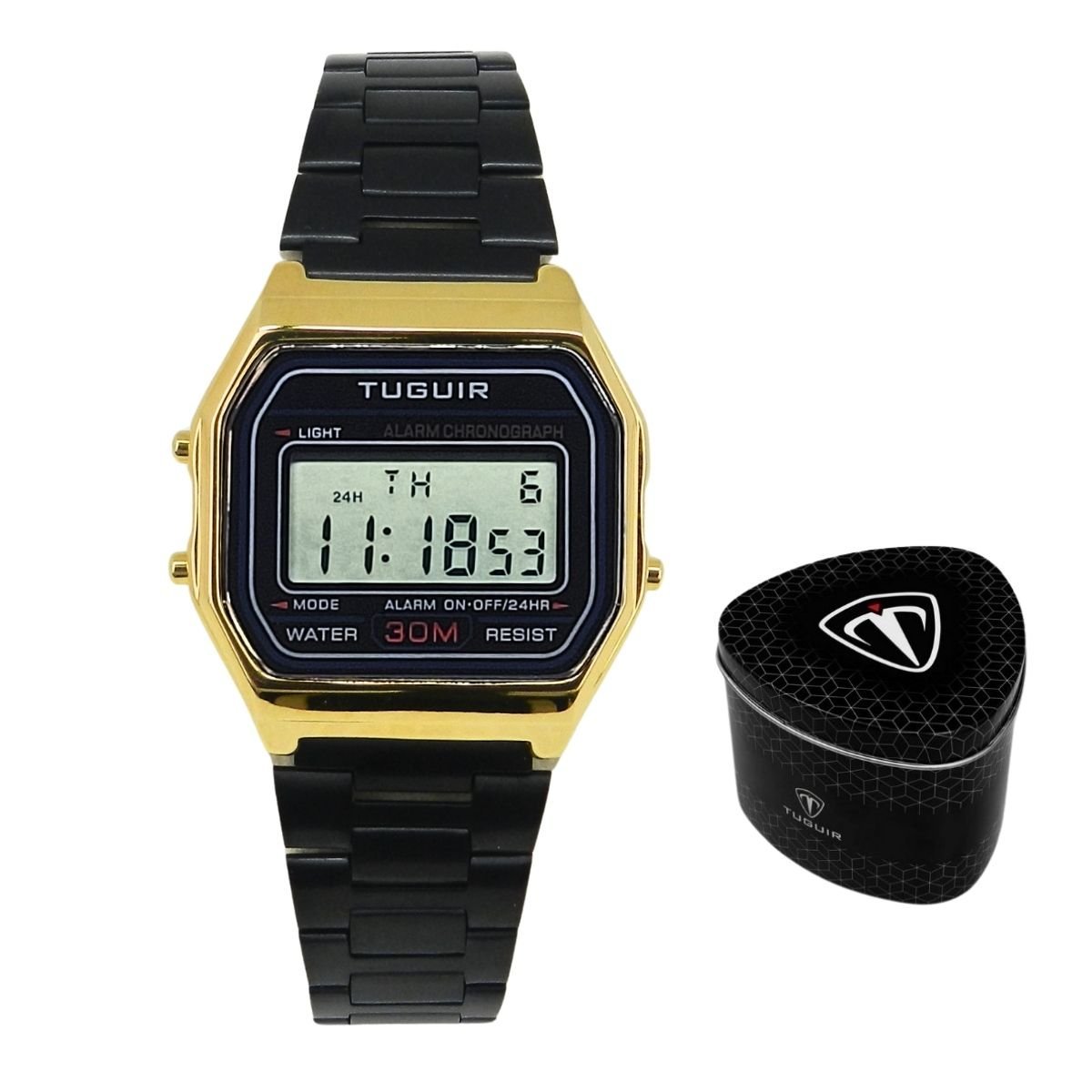 Relógio Unissex Tuguir Digital TG30320 Preto e Dourado (DCRE: 2024/32398-1) Dourado/Preto 4