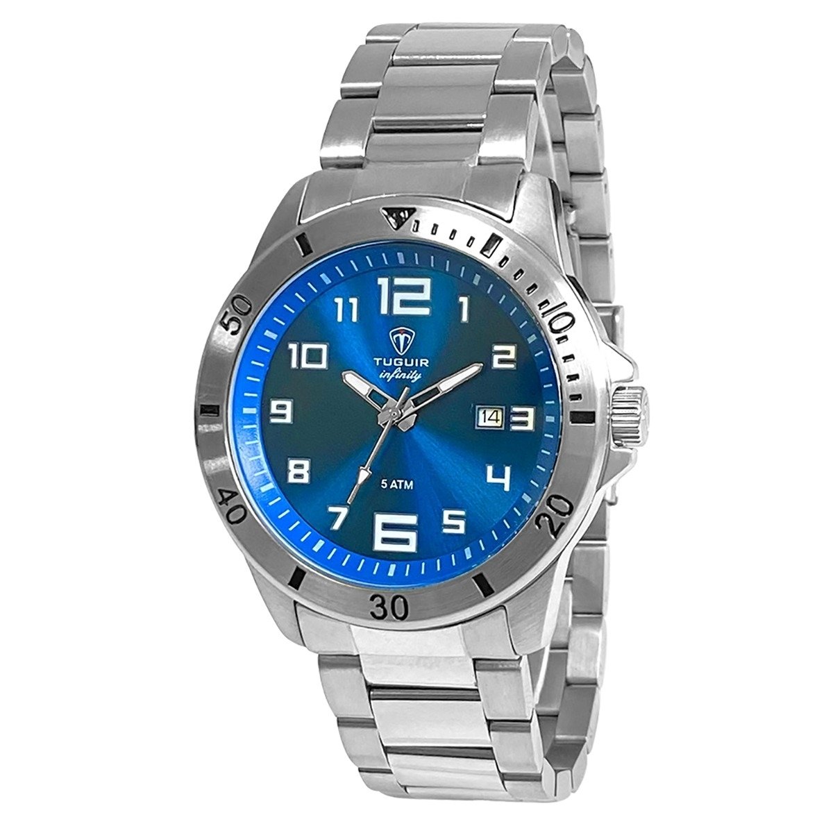 Relógio Masculino de Aço Tuguir Analógico Infinity TGI37010 Prata e Azul (DCRE: 2024/14956-6) Prata 3