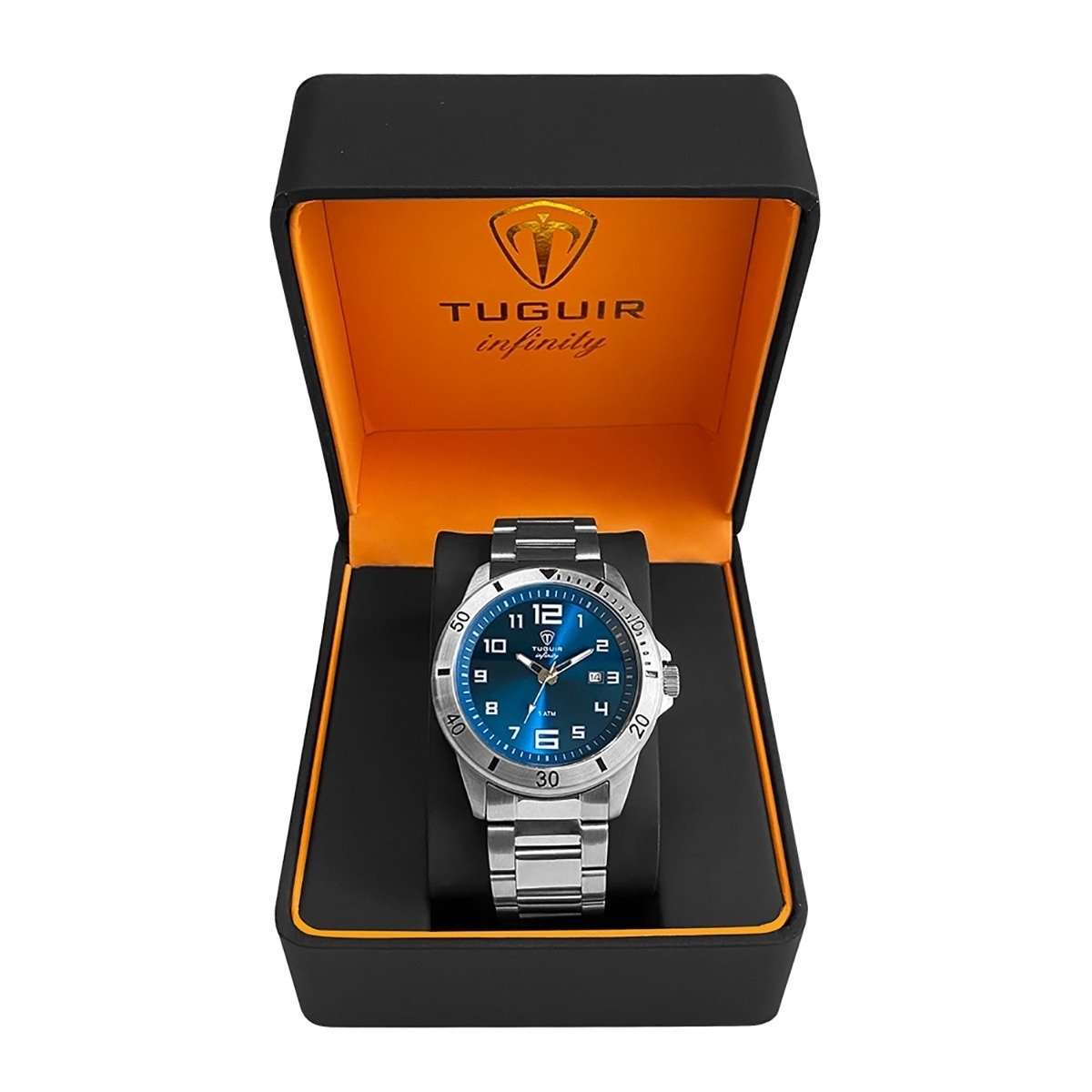 Relógio Masculino de Aço Tuguir Analógico Infinity TGI37010 Prata e Azul (DCRE: 2024/14956-6) Prata 4