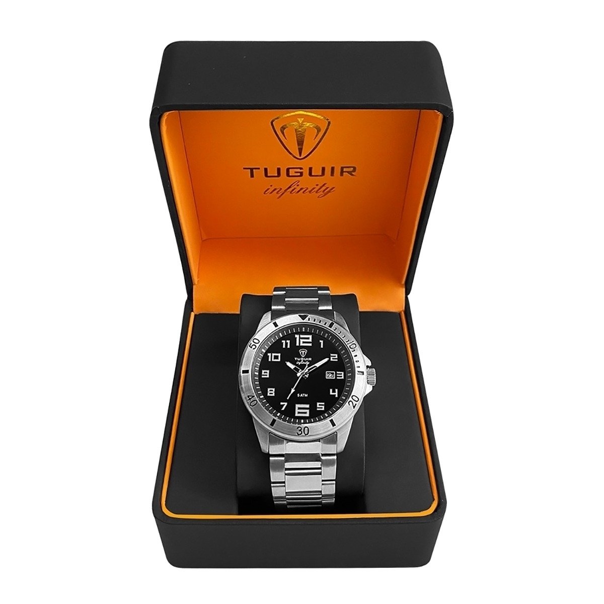Relógio Masculino de Aço Tuguir Analógico Infinity TGI37011 Prata e Preto (DCRE: 2024/14956-6) Prata 2
