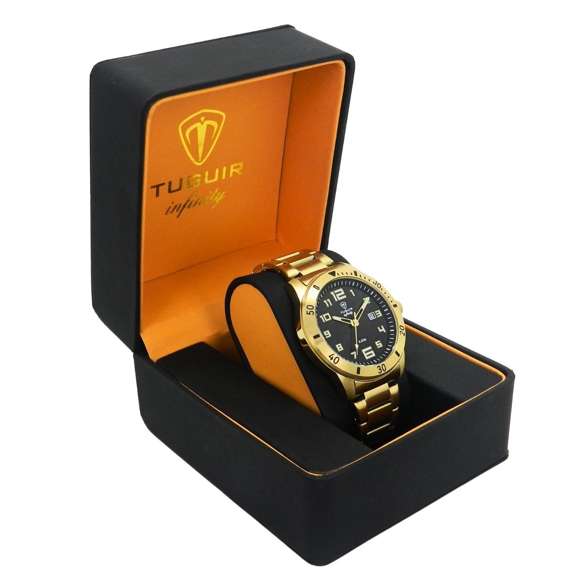 Relógio Masculino de Aço Tuguir Analógico Infinity TGI37012 Dourado e Preto (DCRE: 2024/14986-8) Dourado 3
