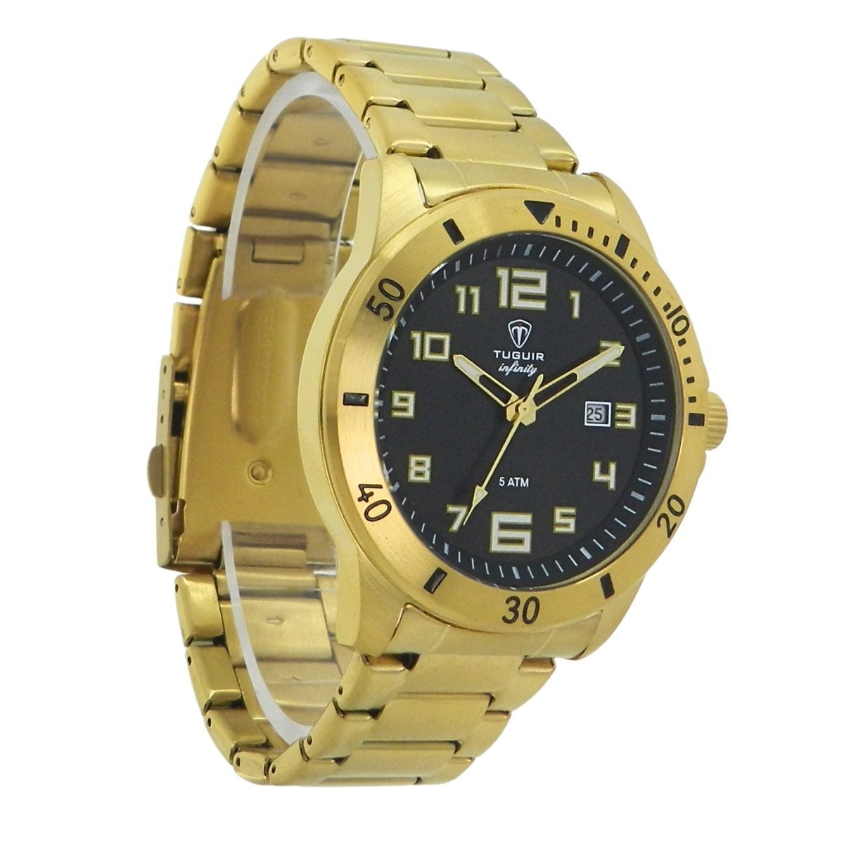 Relógio Masculino de Aço Tuguir Analógico Infinity TGI37012 Dourado e Preto (DCRE: 2024/14986-8) Dourado 4